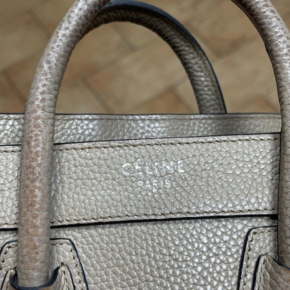 Celine Nano Luggage Tote handbag in Gray leather Broken Strap AS IS - Picture 9 of 16